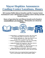 Mayor Hopkins Announces Cooling Center Locations, Hours